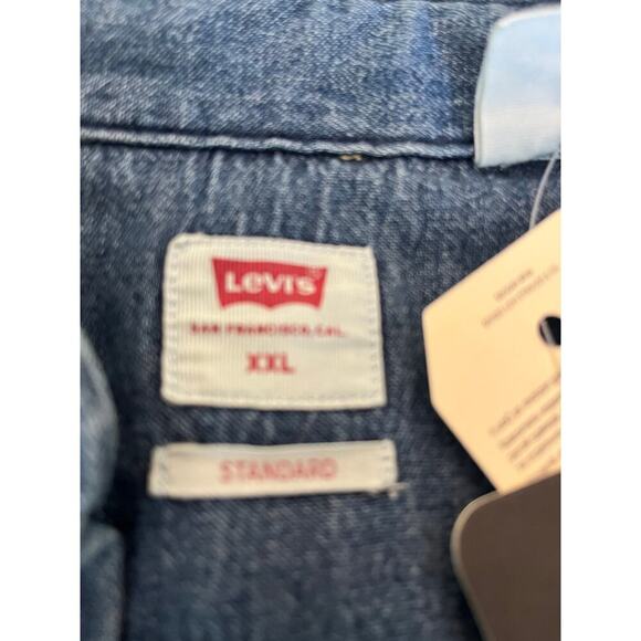 Levi’s Western Standard Fit Pearl Snap Button Down Men XXL Cowboy Work Denim - Picture 2 of 11